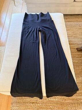 Athleta Black Fold-Over Waist Wide Leg Pants
